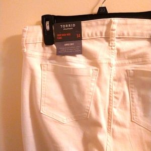 Crop high rise flare